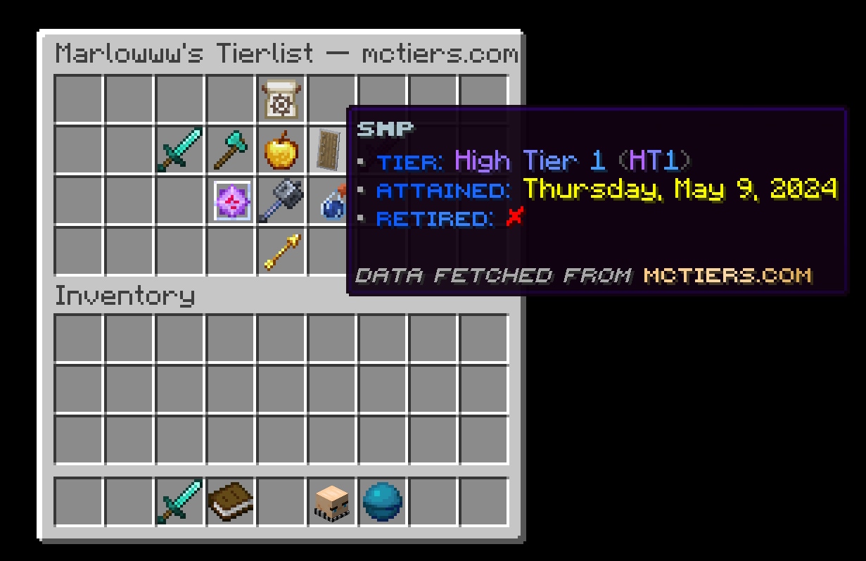 In-game tier viewer